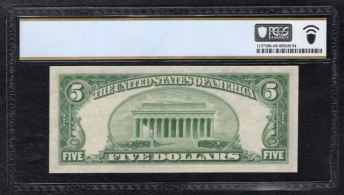 FR 1963-G 1950-B $5 FRN CHICAGO, IL PCGS BANKNOTE SUPERB GEM UNCIRCULATED-68PPQ - Picture 2 of 2