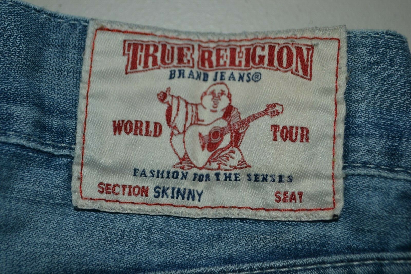 True Religion Women's Skinny No Pockets Flaps Blue Denim Jeans Sz 29x34 thumbnail 3