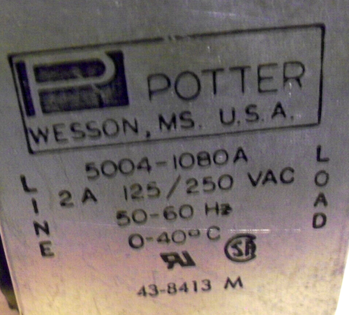 VINTAGE AC 125/220V SINGLE INPUT LINE SWITCH 2AMP BY POTTER WESSON USA - Picture 2 of 5