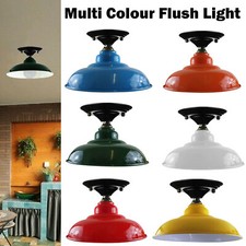 Industrial Ceiling Light Semi Flush Mount Shade Retro Lamp Fitting Hall Way B22