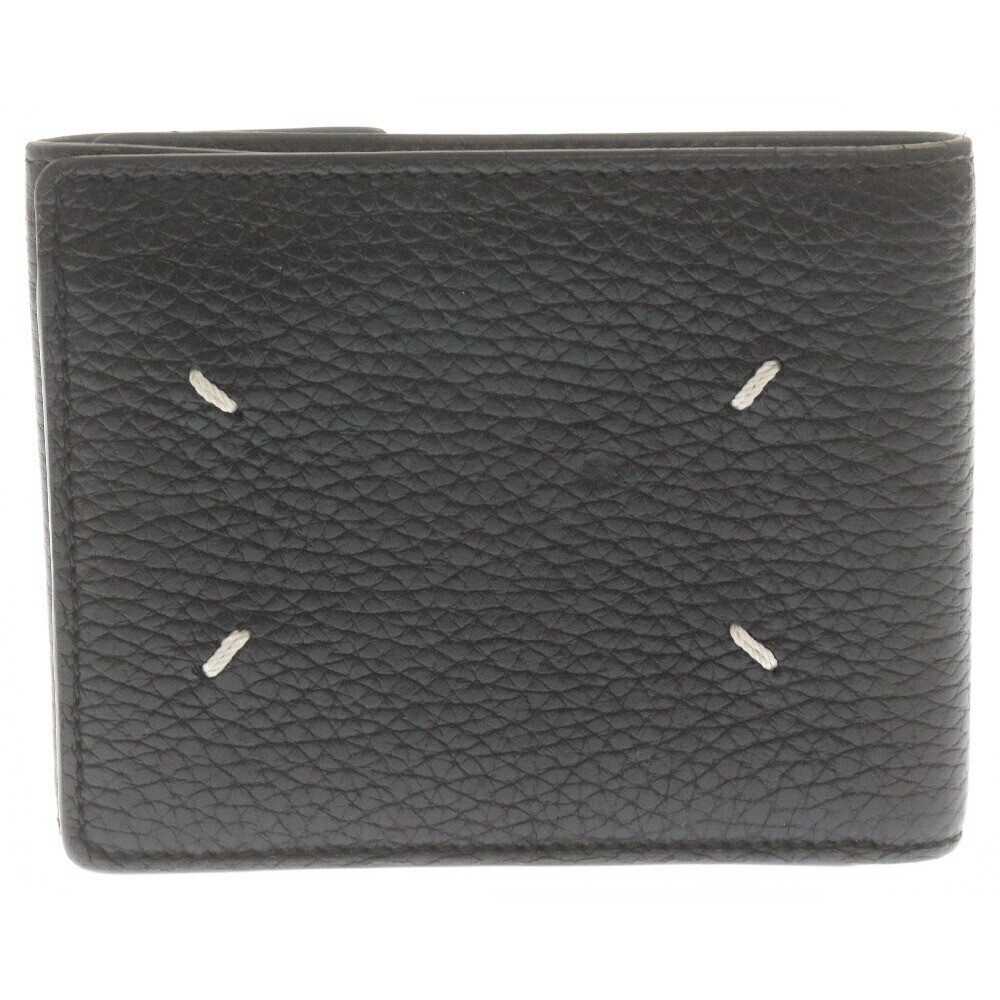 Maison Margiela 4 Stitch Bifold Wallet Leather Compact Black S55Ui0294 ES520