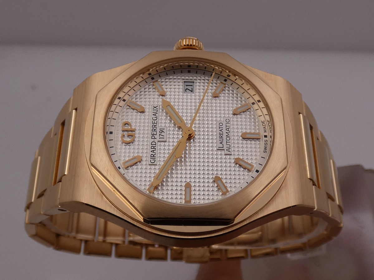 UNTOUCHED GIRARD PERREGAUX LAUREATO 38mm ORO ROSA 18KT WITH PAPERS