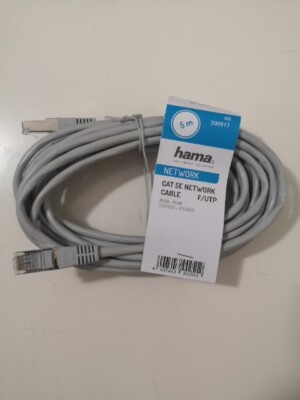 Hama Network Cat 5e Netzwerkkabel LAN Kabel Ethernet F/UTP 5m Geschirmt Grau