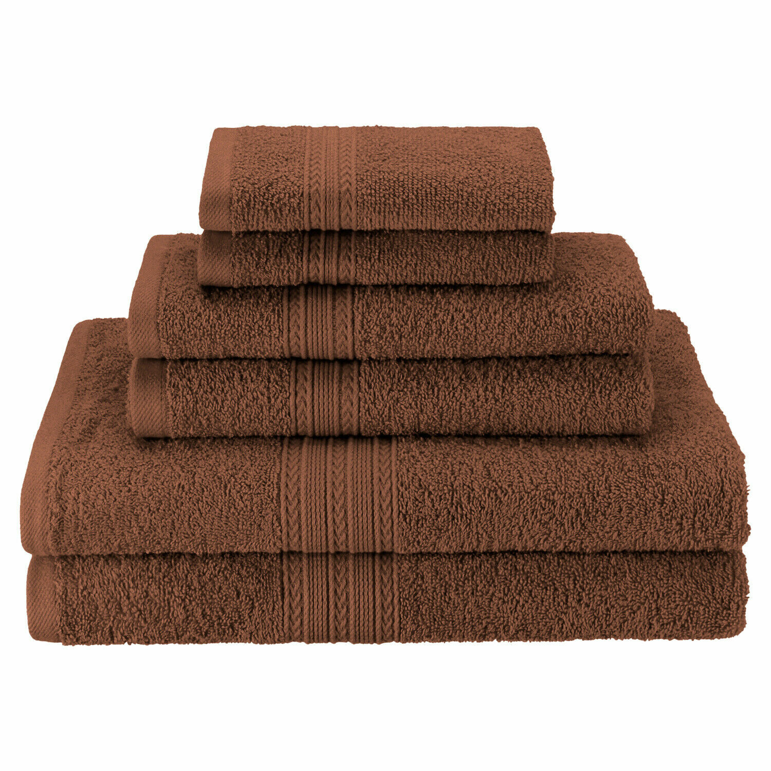 Towels Set 6 PC Set 100% Cotton 600 GSM 2 Bath 2 hand 2 wash Towels By Milano