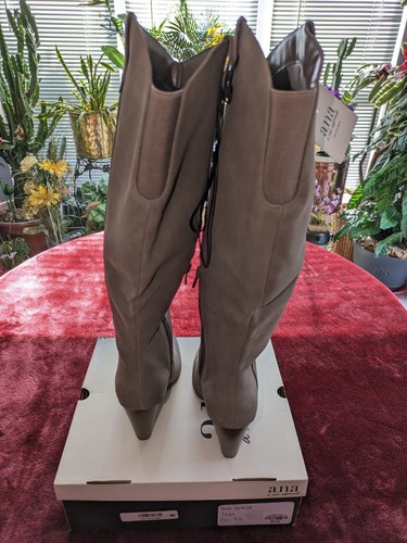NWT ANA women's taupe faux suede heel boots, size 7.5M - Picture 2 of 7