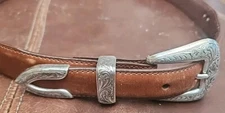NOCONA Belt Co. Mens Top Hand Tapered Oval Conchos Belt Brown 38 Cowboy N2427002