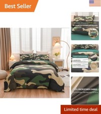 Green Camouflage Bedding Set - 5 PCS Comforter for Boys  Teens - All Season