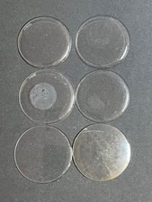 LOT OF 6 GLASS POCKET WATCH CRYSTALS SIZE 16 REPLACEMENT PARTS