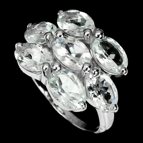 Anillo de Plata Aguamarina Genuino Sólido Esterlina Natural Gemas Extraídas Talla M EE. UU. 6,25 - Imagen 22 de 24