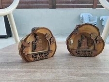 Palestinian olive wood coasters / decorative wooden coasters and natural...