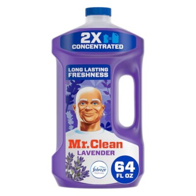 Mr. Clean 2X Concentrated Multi Surface Cleaner Lavender Febreze Grease 64 oz