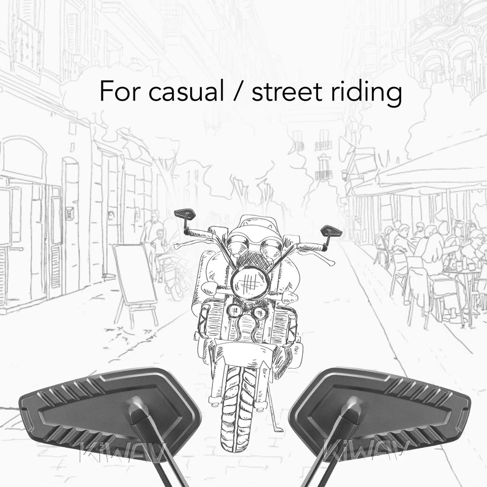 Bar end mirrors heavy weight slim BLADE black fits Harley '02-'17 VRSC V-Rod — 第 4/4 张图片