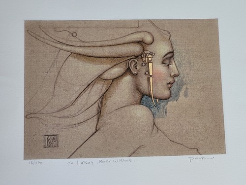 Michael Parkes Lithograph Angel Study Limited Edition 18/160 Swan King Editions - Picture 7 of 9