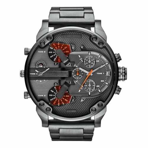 Orologio Uomo Da Polso Al Quarzo Simile Al DIESEL Con Quadrante Grande Dual  Time | eBay