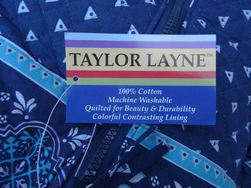 Bolso de lona grande estilo Taylor Layne V. Bradley azul floral de viaje nuevo con etiquetas - Imagen 4 de 8