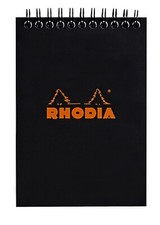 Rhodia Wirebound Notebook 6 x 8 Graph Black