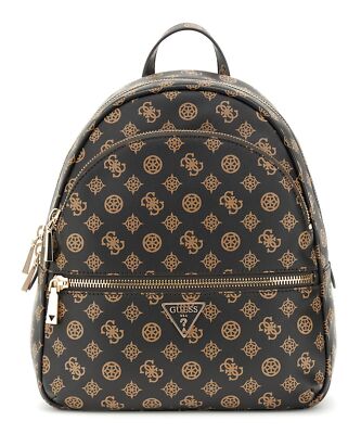 GUESS Manhattan II Large Backpack L Rucksack Mocha Logo dunkelbraun Neu