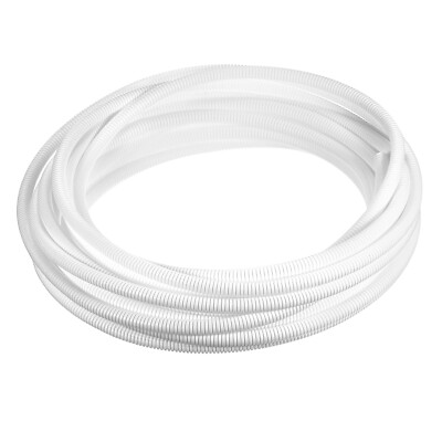 1/4 Inch x 32.8 Ft Split Wire Loom Tubing , Guard Convoluted Flex, White