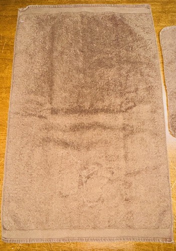 Vintage Sears '60s 3pc Chocolate Brown Applied Butterfly Towel Set - Picture 6 of 8