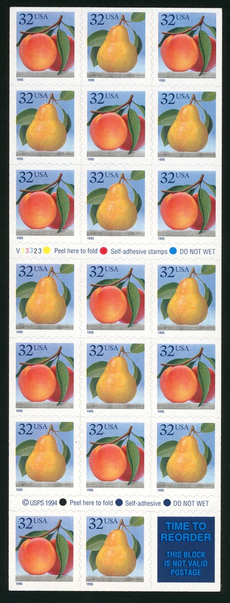 MALACK 2494a, 32c Peach and Pear, RARE NUMBER 33323,..MORE.. b4921