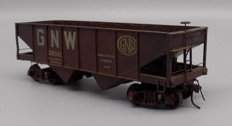 Vtg Genessee And Wyoming? GNW Train Two Bay Hopper Car HO 29341 Custom Logo? - Image 2 of 4