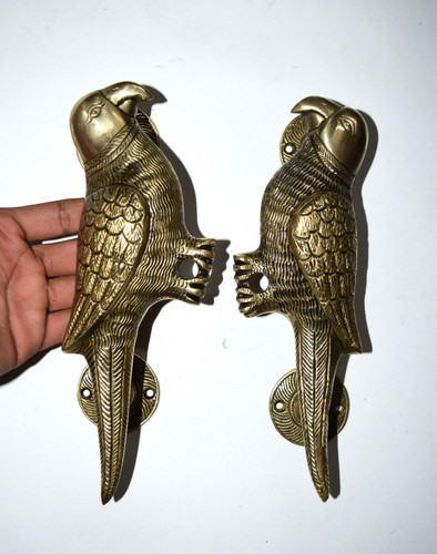 Bird Door Pull Set Ditto Parrot Couple Pair Design Engraving Welcome Decor EK195 - Picture 7 of 9