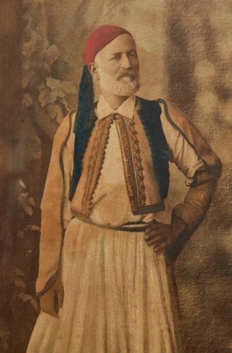 GREECE UNIQUE ANTIQUE GREEK FRAMED COLORED PHOTO HELLENIC TSOLIAS EVZONAS 1900's - Picture 10 of 12