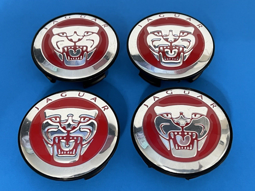 OEM JAGUAR XF XFR XK XKR XJ XJR CENTER CAPS GENUINE FACTORY SET - Picture 3 of 7