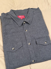 Supreme Chamois Shirt Flannel - Mens XL - FW 12 - Grey Heavy