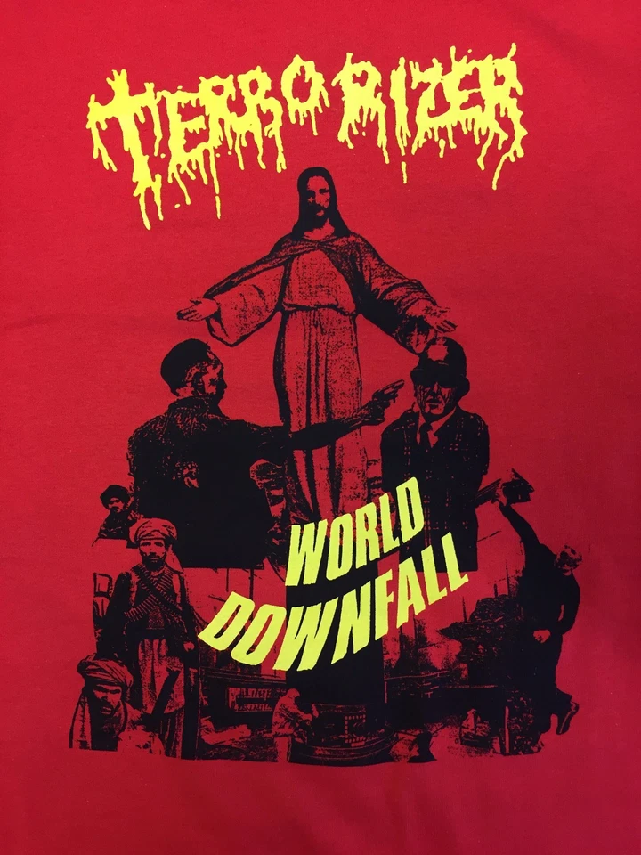 Terrorizer "World Downfall" Red Long Sleeve T Shirt - OFFICIAL - Image 4 of 4