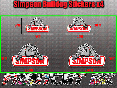 Simpson Bulldog Stickers x4 Helmet street bandit | eBay