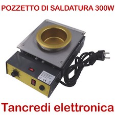SOLDER POT 300W WATT LÖTSCHACHT ZINN BLEI KUPFER TIEGEL 1350GR