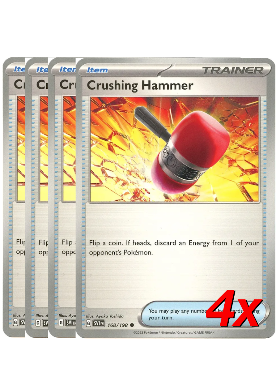 Pokemon Crushing Hammer x4 Playset Trainer 168/198 Scarlet