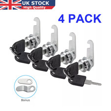 4X 16mm Keyed Cylinder Cam Locks For Tool Box File Cabinet Desk Drawer UK