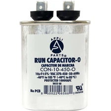 Appli Parts Run Capacitor for ac 10 Mfd uF (microfarads) 370 VAC or 450 VAC CBB6