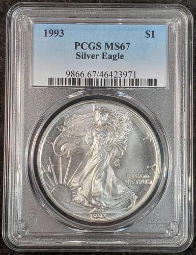 1993 $1 PCGS MS67 Silver American Eagle 9866.67/46423971