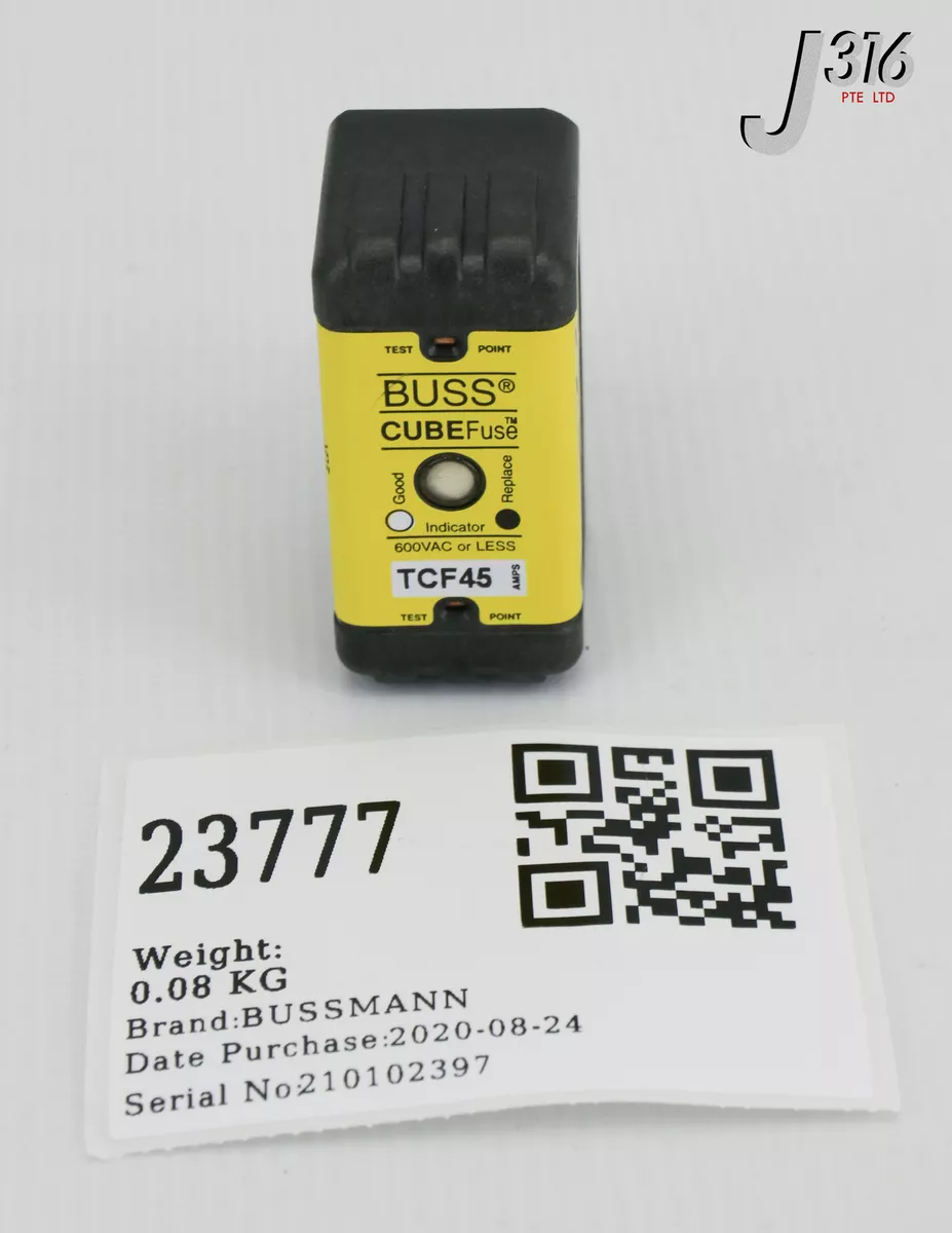 23777 BUSSMANN BUSS CUBE FUSE, DUAL-ELEMENT, 600VAC, 300VDC (NEW) TCF45 |  eBay