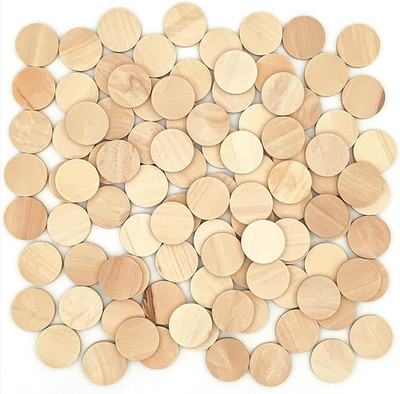 100PCS Natural Wood Slices 1 Inch Blank round Wooden Discs Unfinished Wood Circl
