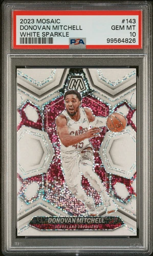 2023 Panini Mosaic Basketball White Sparkle Donovan Mitchell #143 PSA 10