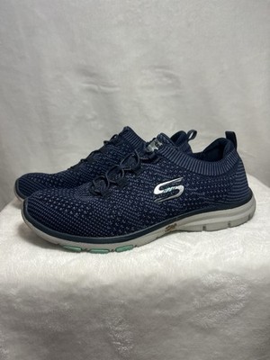 Skechers Sport Active Memory Foam Sneakers Womens 6.5 Navy Knit Walking