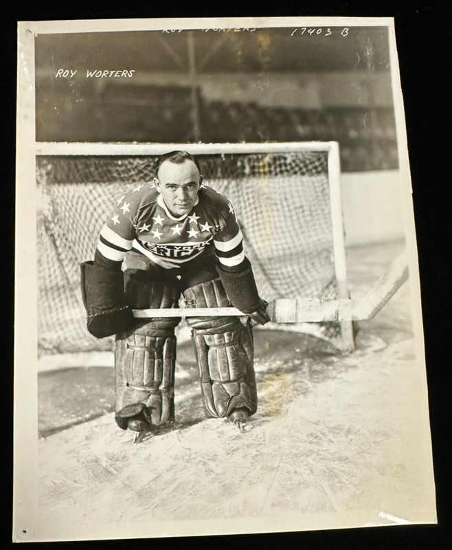 Vintage 1930's Roy Worters Original New York Americans 8x10 Photo HOF