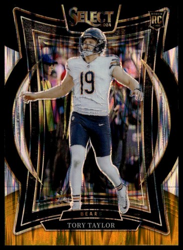 Tory Taylor 2024 Panini Select #1 Chicago Bears Black & Gold Prizm Shock RC