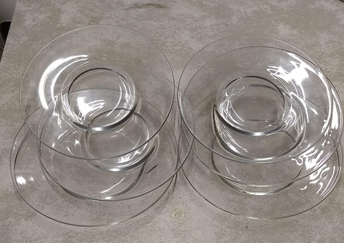 Vintage Clear Glass Round Salad Plates 8” Diameter Lot of 6 - Picture 2 of 11