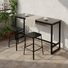 Wall-Side Bar Table Modern Minimalist Design Bar Table with Storage Shelves
