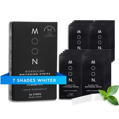 Dissolving Teeth Whitening Strips, 56 No Rinse White Strips, Peppermint, Hydr...