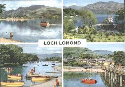 Vintage Loch Lomond Schottland Multi-View Postkarte John Hinde Studios Landschaft