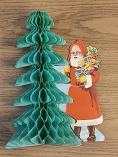 Vintage 1940s christmas santa honeycomb foldo...