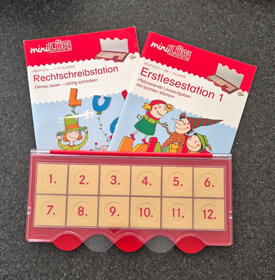 miniLÜK Kontrollgerät rot Lesen mit 2 Heften Erstlesen 1 + Rechtschreiben