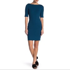 Socialite Knit Fitted Boat Neck Dress NWT S