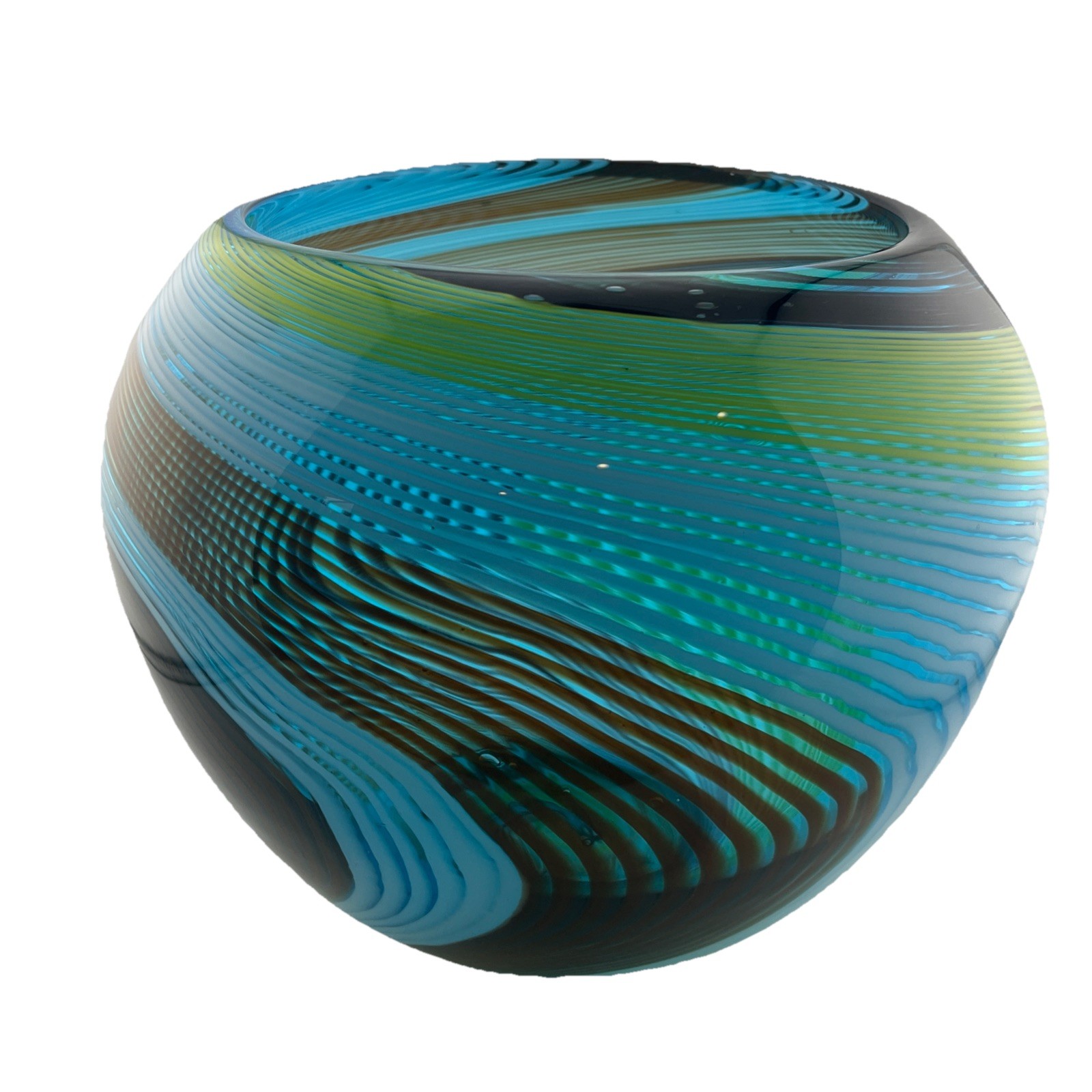 Stefano Toso Murano ART Glass Hand Blown Goldfish Art Glass Bowl FABULOUS!